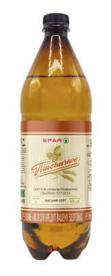 Пиво светлое н/ф SPAR Пшеничное 1л 4,9%