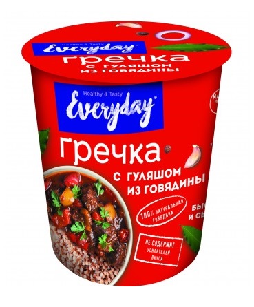 Греча б/п Эвридэй Гуляш из говядины 75г