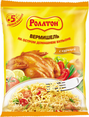 Вермишель с острой курицей Роллтон 60г