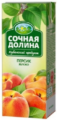 Напиток Сочная Долина Персик/Яблоко 0,2л