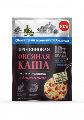 Каша овсяная протеиновая Бионова с клубникой б/п 40г