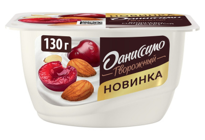 Продукт творожный Даниссимо Вишня/Миндаль 6,1% 130г БЗМЖ