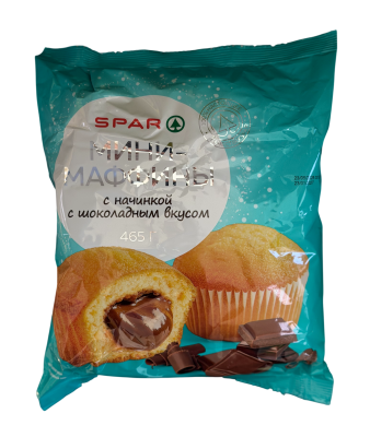 Маффины-мини SPAR с шоколадной начинкой 465г