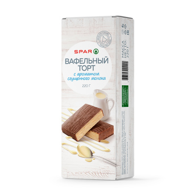 Торт вафельный SPAR со сгущенным молоком в глазури 220г