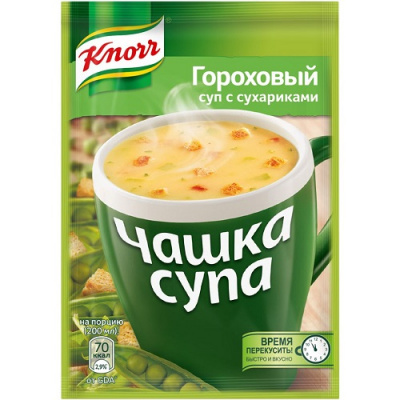 Суп гороховый с сухариками Чашка супа Кнорр 21г