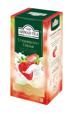 Чай Ахмад Клубничный крем черный 25пак
