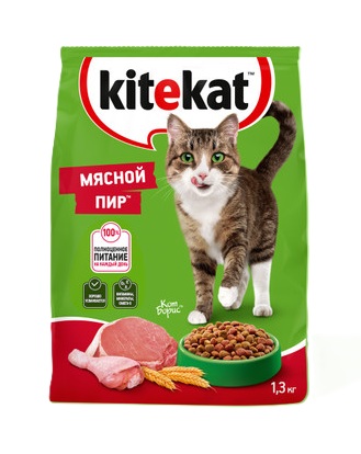 Корм для кошек сухой Китекат Мясной пир 1,3кг
