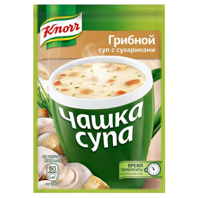 Суп грибной с сухариками Чашка супа Кнорр 15г