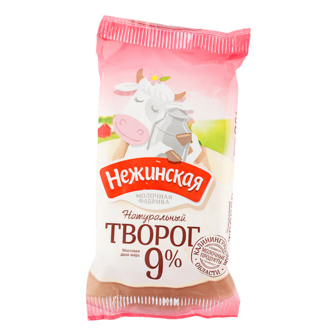 Творог Нежинская 9% флоупак 160г БЗМЖ