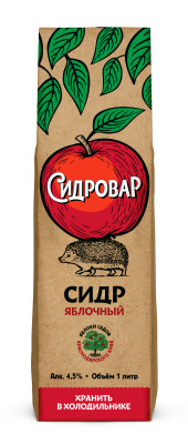 Сидр Сидровар Яблочный 1л 4,5%