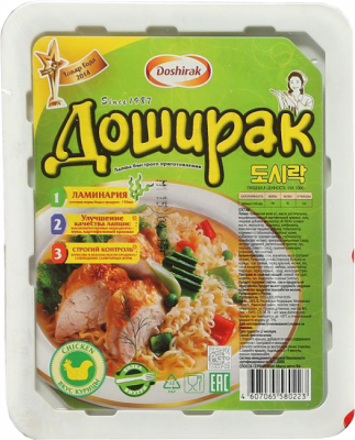 Лапша б/п со вкусом курицы Доширак 90г тарелка
