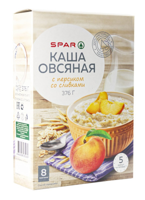 Каша овсяная SPAR Персик со сливками 8*47г
