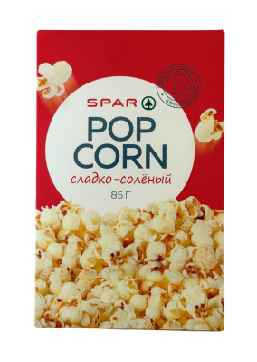 Попкорн SPAR Сладко-Соленый для СВЧ Печи 85г