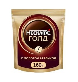 Кофе растворимый Нескафе Голд 160г м/уп
