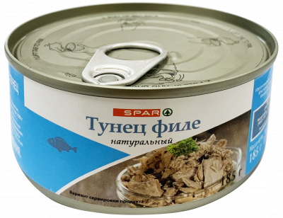 Тунец филе натуральный Скипджек Spar 185г
