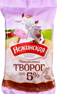 Творог Нежинская 5% флоупак 160г БЗМЖ