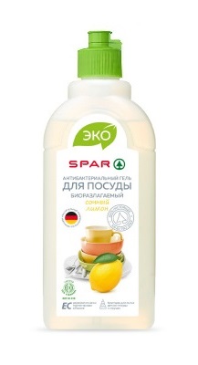 Средство для посуды SPAR 500мл Лимон биоразлагаемое