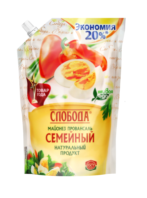 Майонез Слобода Семейный 50,5% 850мл д/пак