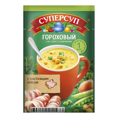 Суп-пюре Гороховый с сухариками Суперсуп 21,8г