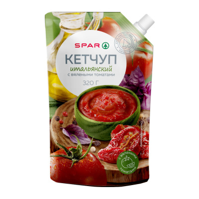 Кетчуп SPAR Итальянский с вялеными томатами 320г д/п