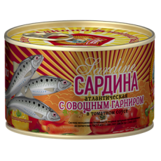 Сардина атлантическая с овощным гарниром в т/с Сохраним традиции 240г