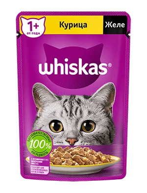 Корм влажный для кошек Вискас Курица в желе 75г