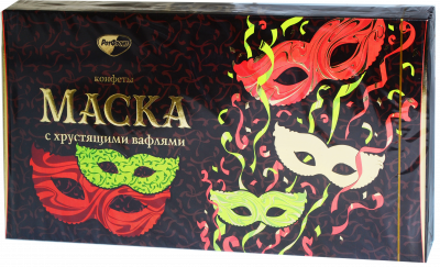 Конфеты шоколадные Маска с хрустящими вафлями 300г