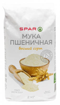 Мука пшеничная Spar в/с 2кг