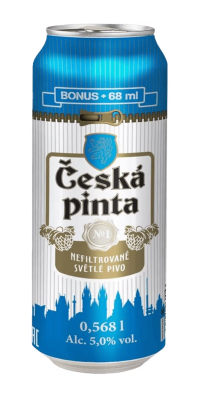 Пиво светлое н/ф Чешска Пинта Нефильтрованное 0,568л 5,0% ж/б