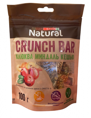 Батончик ягодно-ореховый SPAR Natural Клюква 100г д/пак