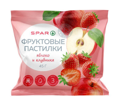 Пастилки фруктовые SPAR Яблоко/Клубника 45г