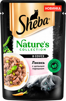 Корм влажный для кошек Шеба Лосось/Горошек в соусе 75г