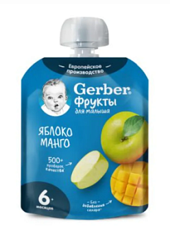 Пюре Гербер Яблоко/Манго с 6мес д/п 90г