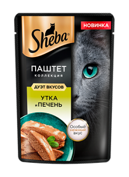 Корм влажный для кошек Шеба Утка/Печень паштет 75г