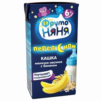 Каша молочная ФрутоНяня овсяная Банан с 6мес т/п 0,2л БЗМЖ