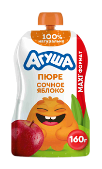 Пюре Агуша Сочное Яблоко с 8мес д/п 160г