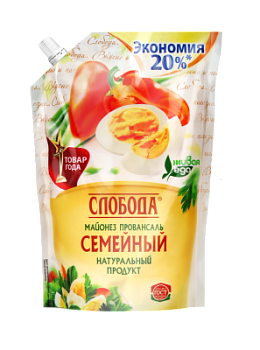 Майонез Слобода Семейный 50,5% 850мл д/пак
