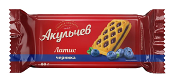 Печенье Акульчев Латис слоеное с черникой 80г