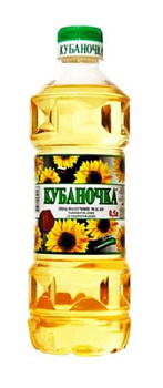 Масло подсолнечное Кубаночка рафинированное 0,5л
