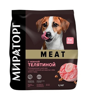 Корм сухой для собак мелких пород MEAT ароматн курочка 1,1кг