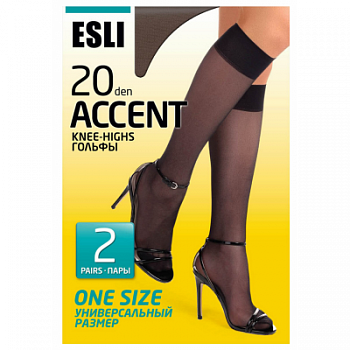 Гольфы женские Если Accent 20 2 пары р23-25 nero