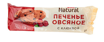 Печенье SPAR Natural Овсяное с клюквой 275г