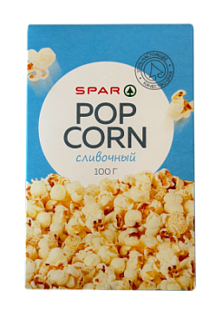 Попкорн SPAR Сливочный для СВЧ Печи 100г