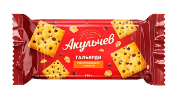Печенье Акульчев Гальярди слоеное с изюмом 150г