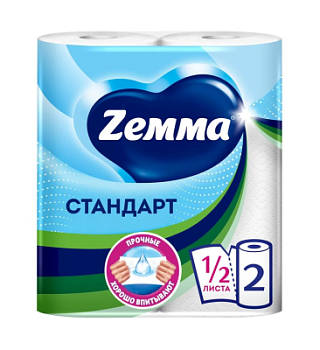 Полотенце бумажное Земма 2-сл 2 рул Стандарт