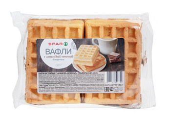 Вафли Бисквитные SPAR с Начинкой Шоколад 130г